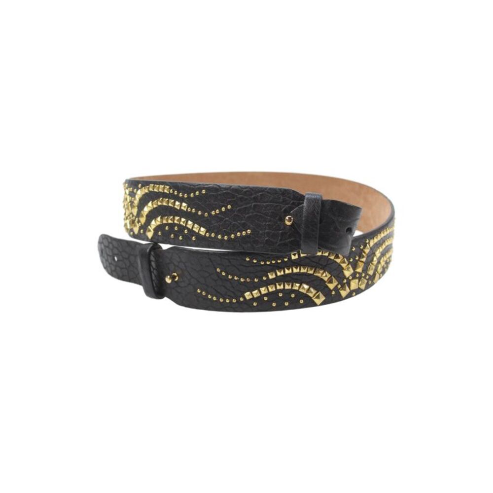 Roberto Cavalli Womens Leather Gem Stoned Waist Belt Black Size EUR 40